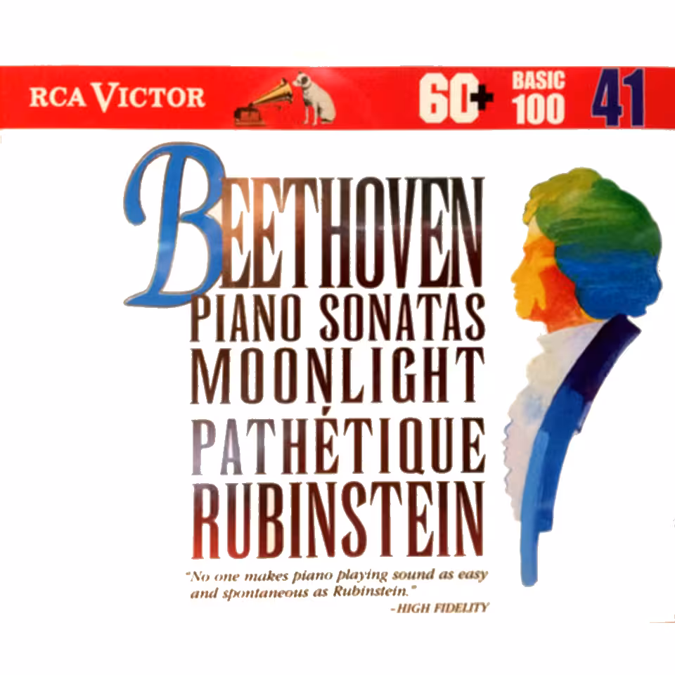 CD Album cover for the RCA Victor release of Beethoven's Piano Sonatas as performed by Artur Rubinstein